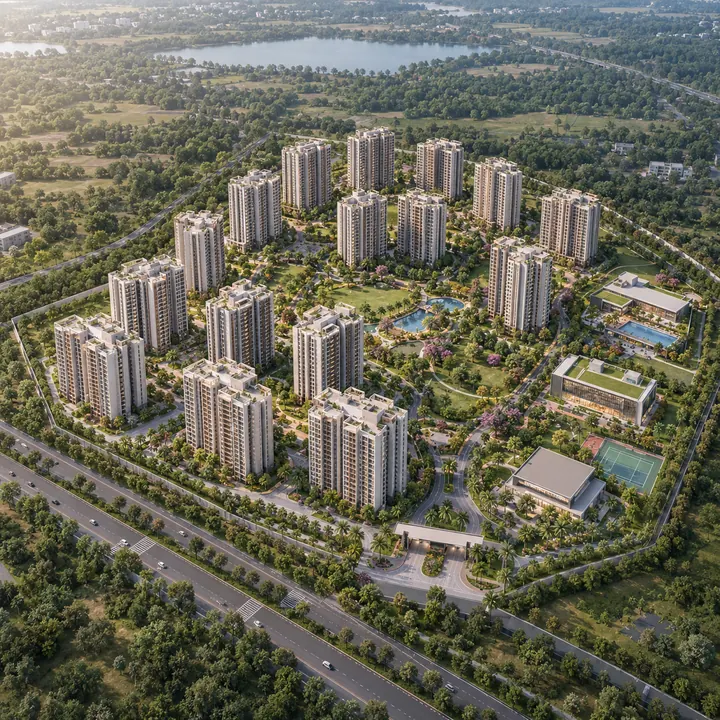 DivyaSree Shettigere indicative aerial view of the 77.22-acre township at Akkalenahalli-Mallenahalli, Devanahalli DivyaSree Shettigere indicative aerial view of the 77.22-acre township at Akkalenahalli-Mallenahalli, Devanahalli